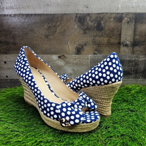 Tory Busch Dory Peep toe Espadrille Wedge - Picture 1 of 8